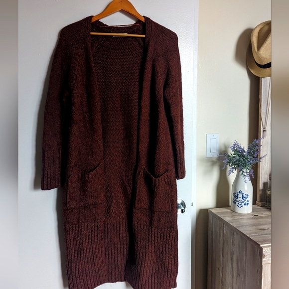 Mango Knit Maroon Cardigan - Picture 1 of 7